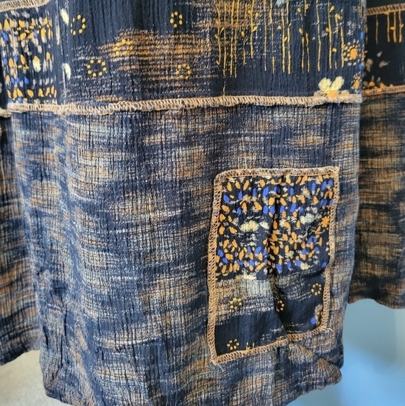 Vntg C.M. Shades Long Patchwork Dress Size Large? - Picture 4 of 11